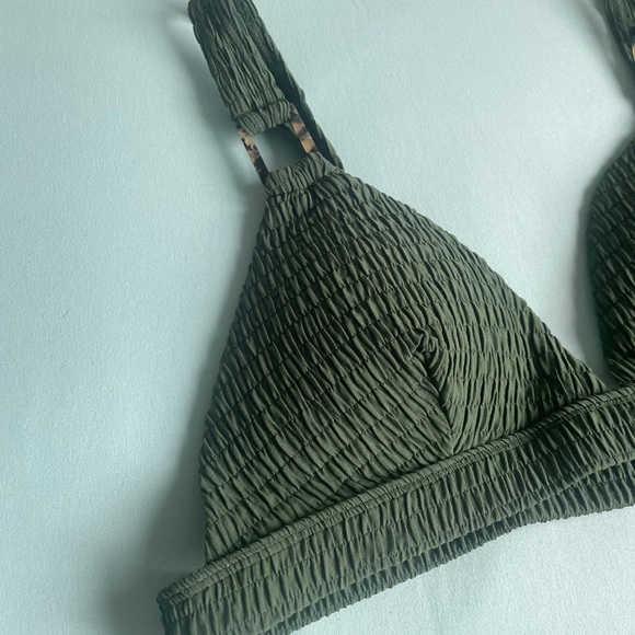 NWT Topshop Shirred Ring Bikini Set, Green - Picture 7 of 14